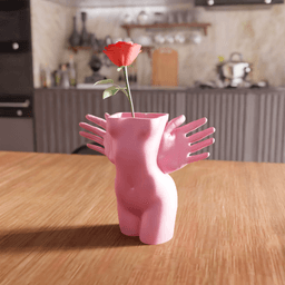Surrealist Winged Hands Female Torso Vase 3d model