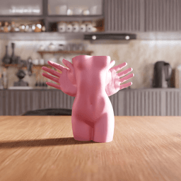 Surrealist Winged Hands Female Torso Vase 3d model