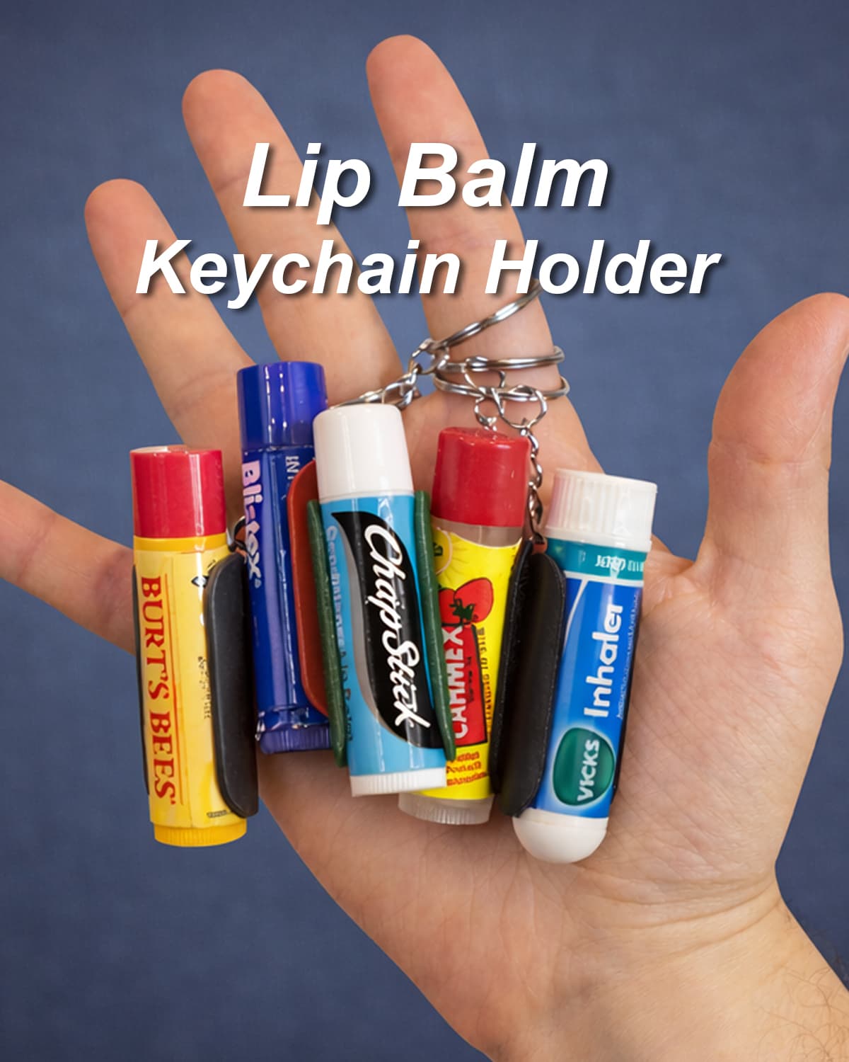 Universal Lip Balm Keychain Holder 3d model
