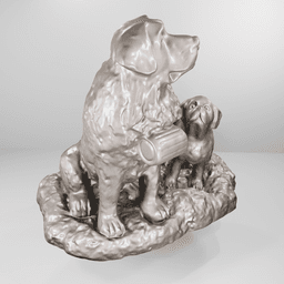 Saint Bernard family 3d model