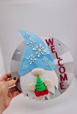 Magnetic Snowflake Hat For Modular Gnome Sign 3d model