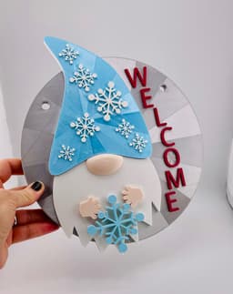 Magnetic Snowflake Hat For Modular Gnome Sign 3d model