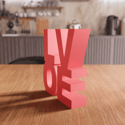 Geometric Stacked LOVE Typography Sign 3d model