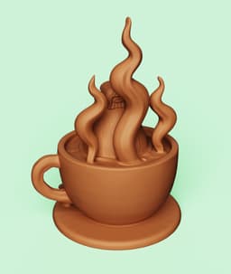 Cute Capybara Coffee Bath | Kawaii Desk Toy 3d model