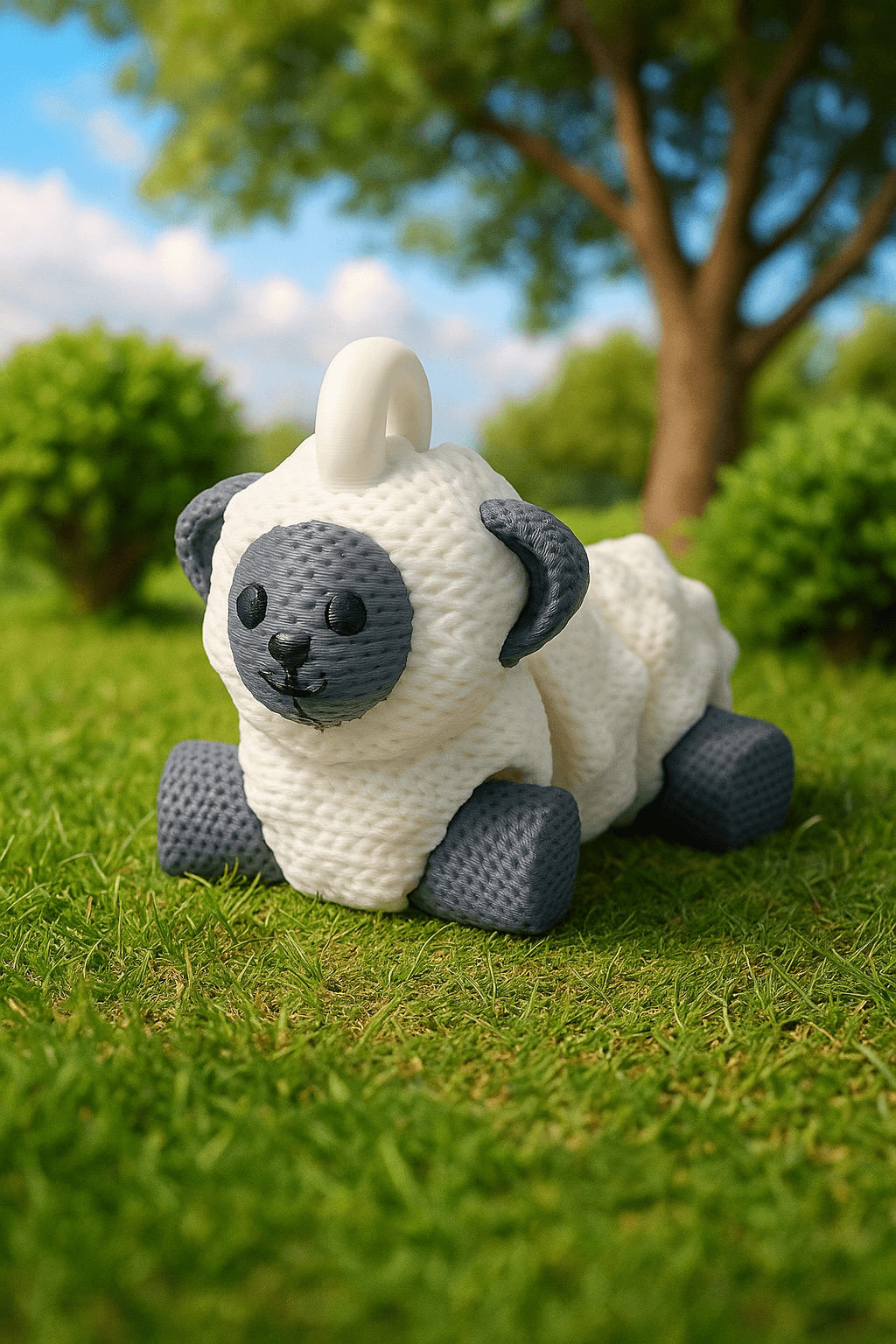 Articulated Knitted Sheep Toy & Keychain 3d model