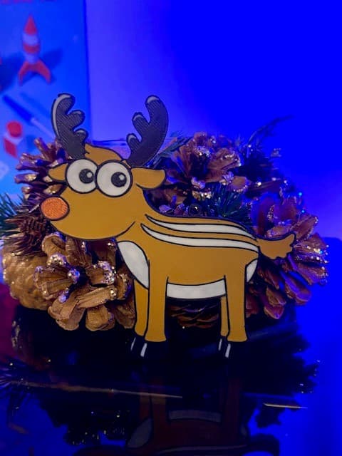 Rudolf Reindeer Christmas Ornament - multiprts 3d model
