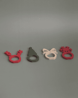 Christmas Napkin Rings Set 3d model