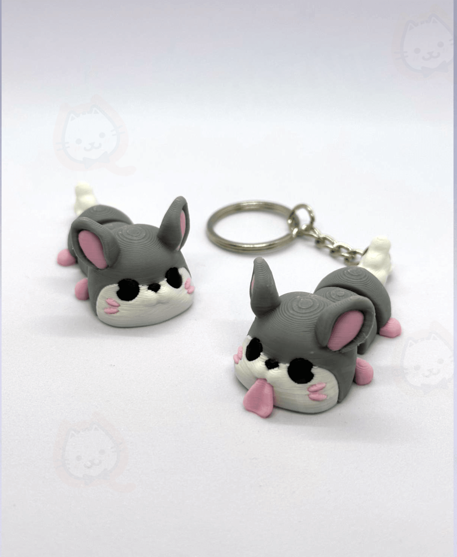 Flexi Chinchilla Keychain (Multicolor) 3d model
