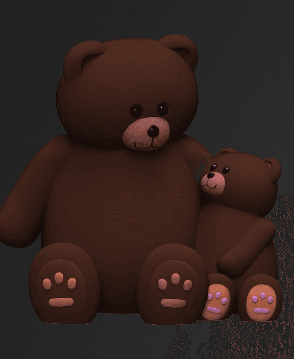 Papa and Baby Bear for Fathers day 3d model