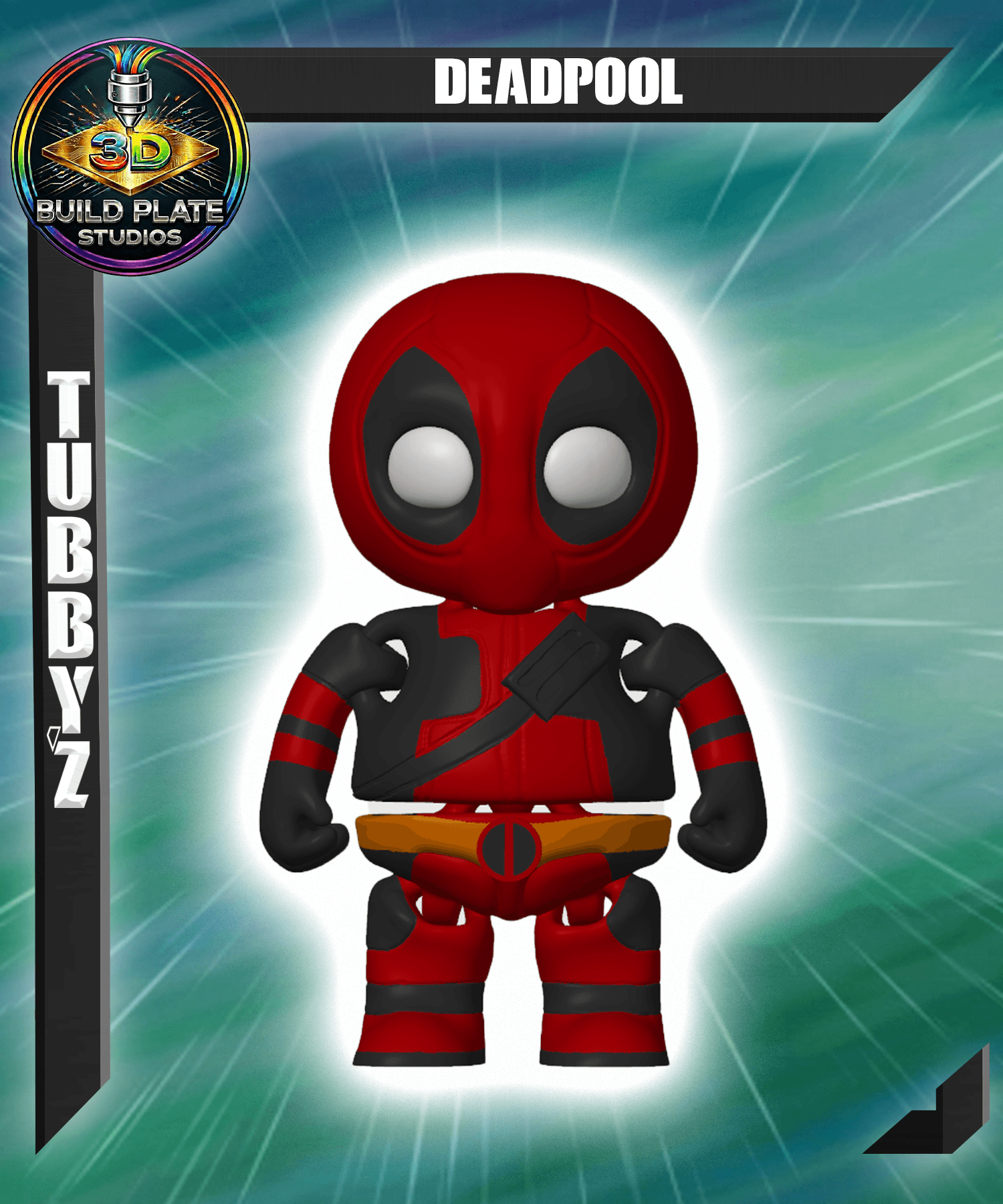 MARVEL Deadpool Multicolor Flexi Print-In-Place 3d model