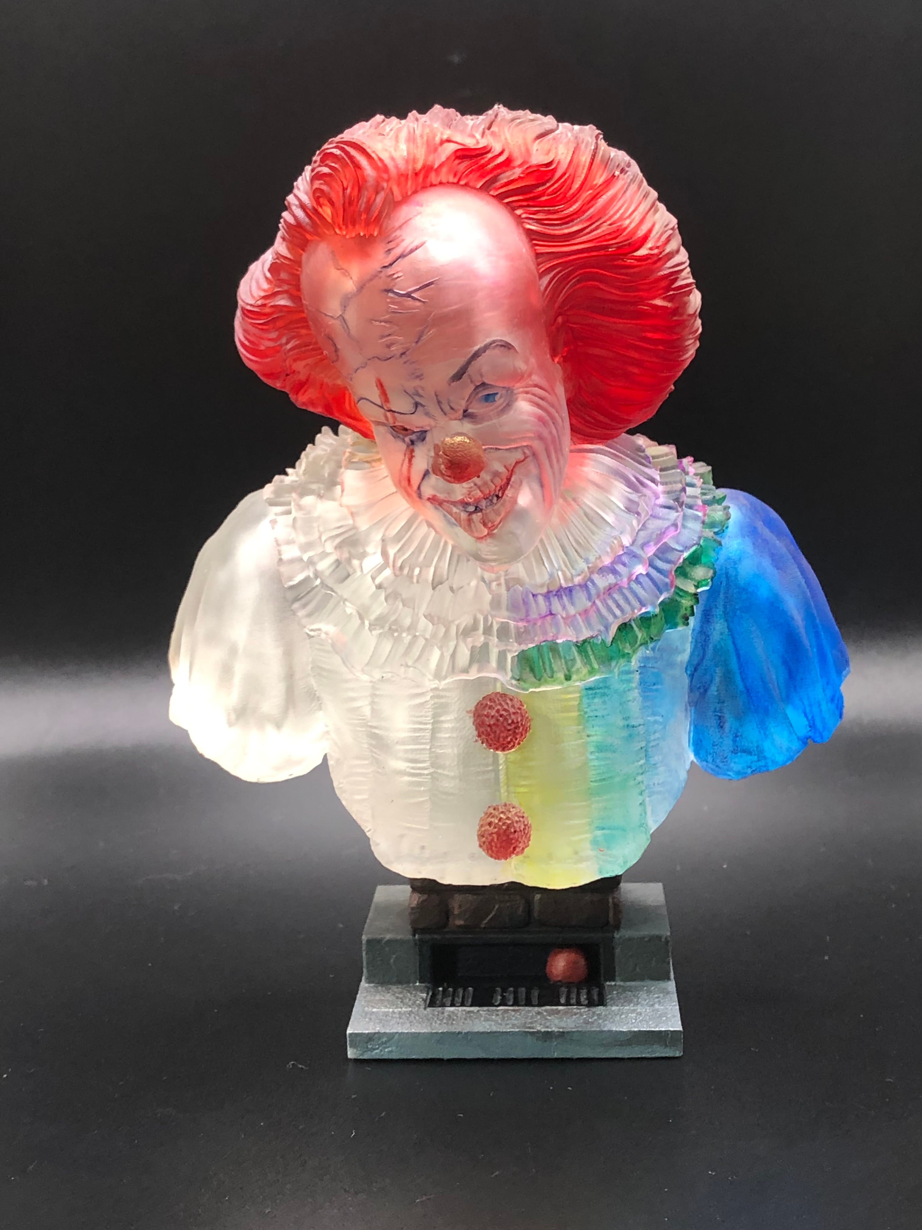 Printed in clear resin and hand painted with color alcohol inks after the print.