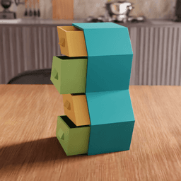 Zigzag Geometric Desktop Mini Drawer Organizer 3d model