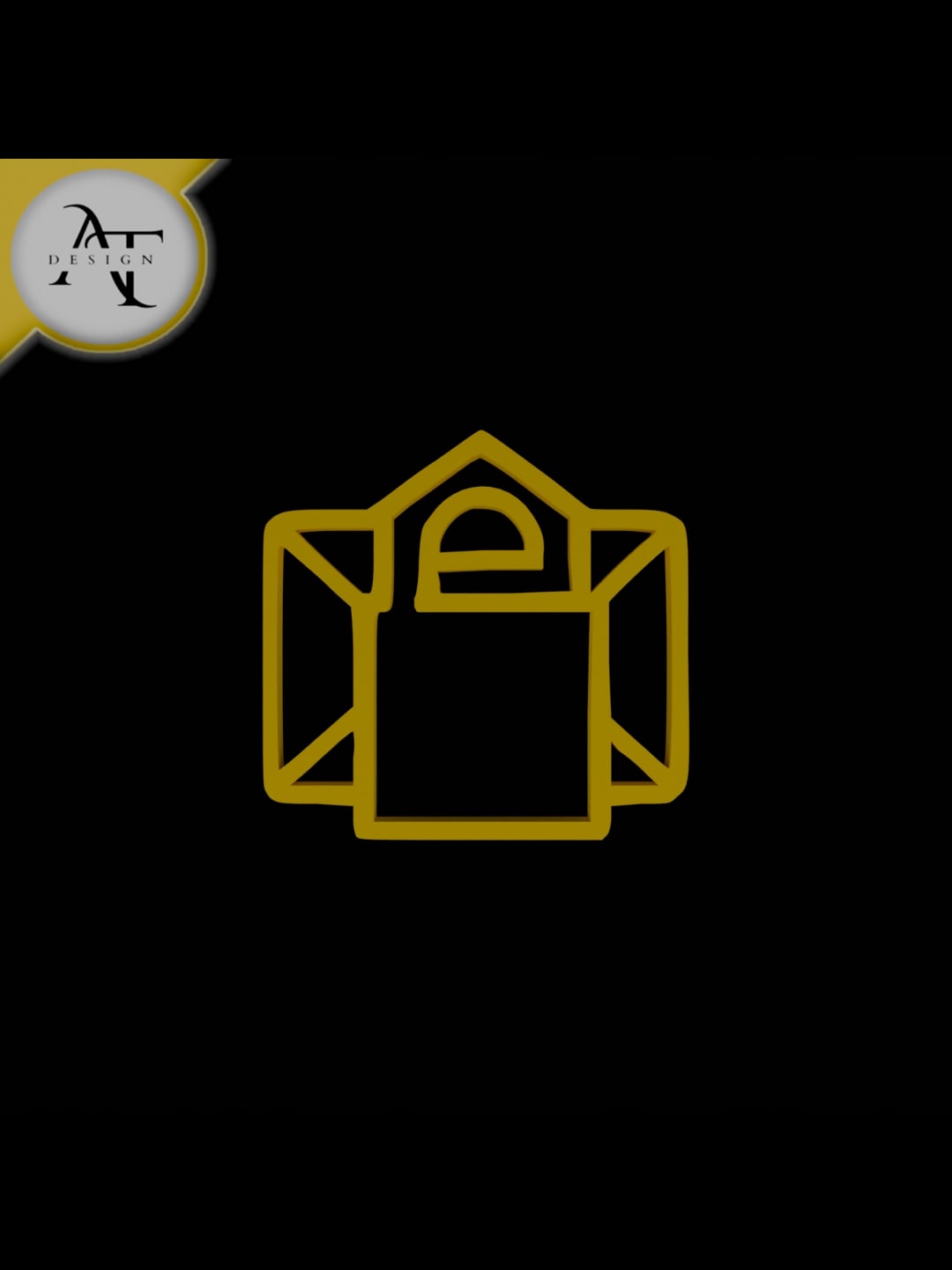 Simple Letter Symbol - 2D Art 3d model
