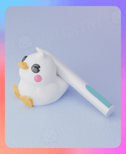 Little Duck Keychain & Pen Rest (Separated Parts) 3d model