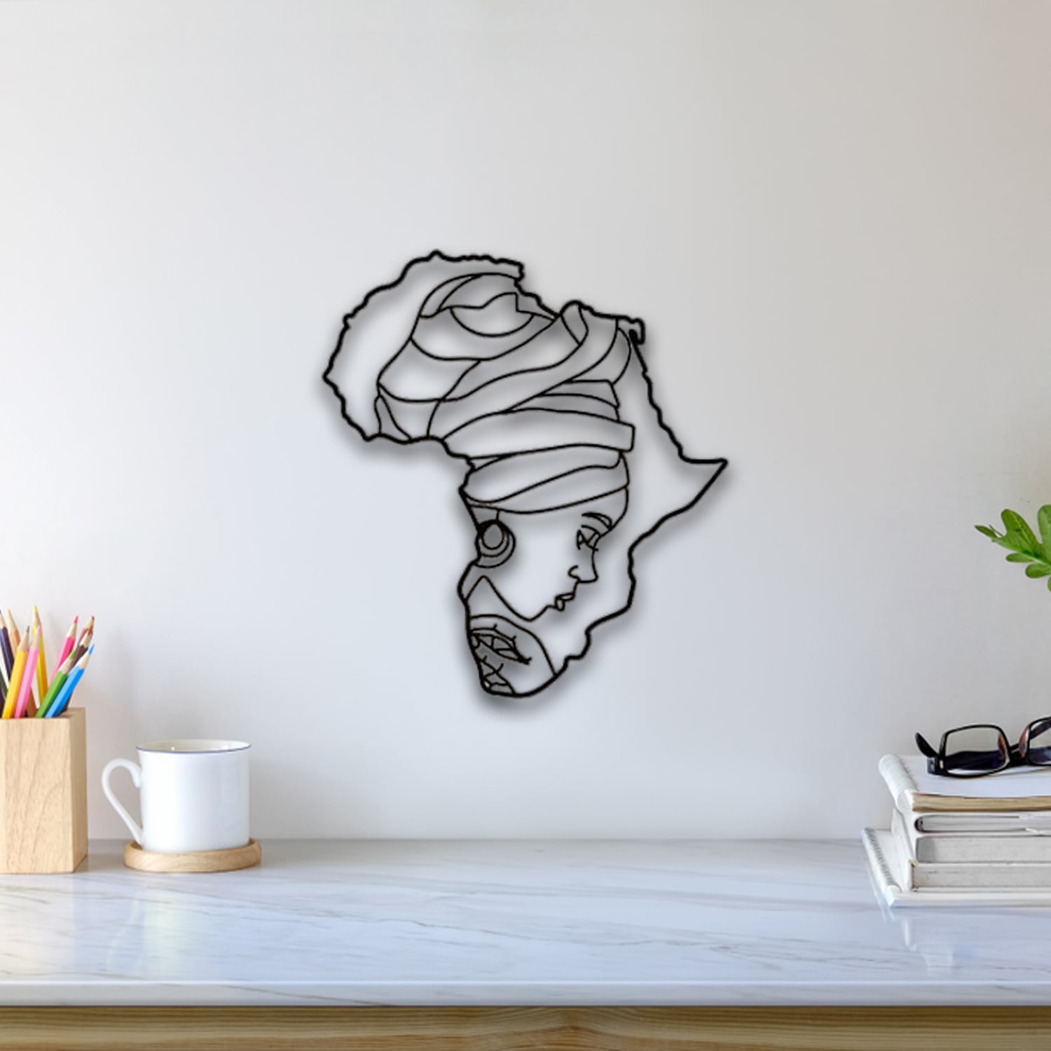 African Woman Wall Art 3d model