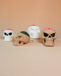 Halloween Skull Brain Fidget Clicker Keychain 3d model
