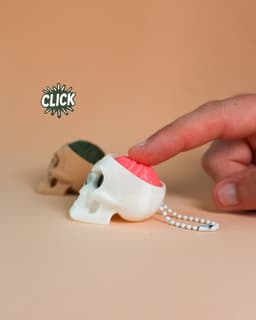 Halloween Skull Brain Fidget Clicker Keychain 3d model