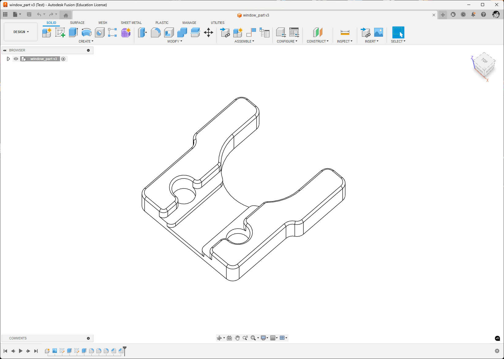 Window rail alignment part 3d model