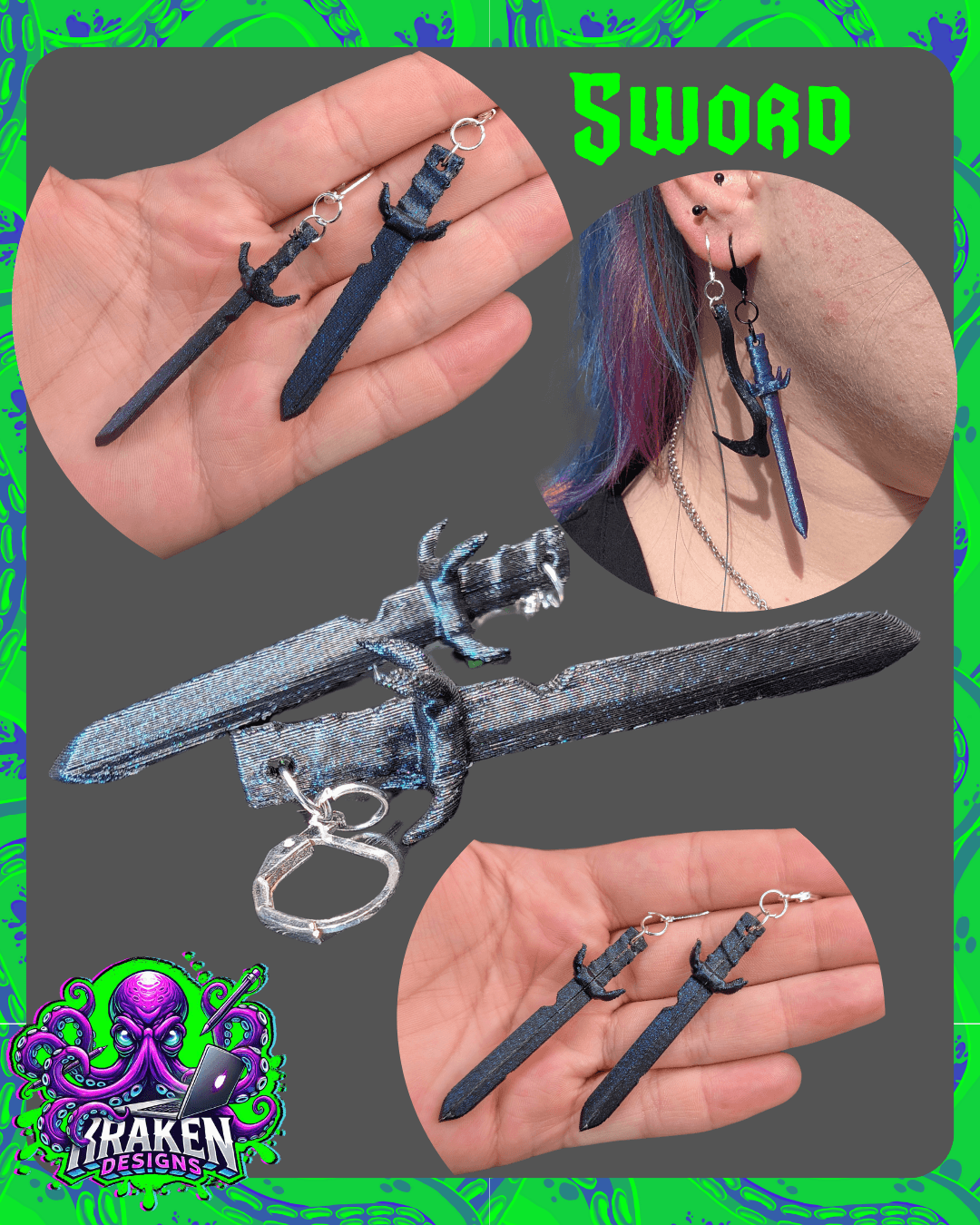 Sword Earring 3d model
