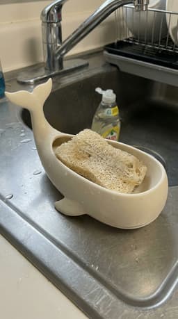 Whale Sponge Holder Sink Organizer Drain Tray 3d model