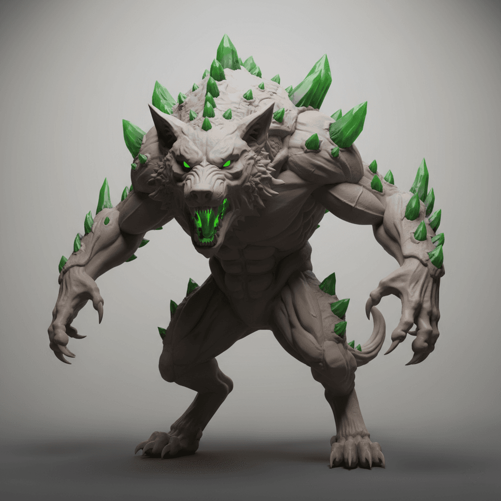 Toxic Wolf Stalker Creature Premium STL File 3d model