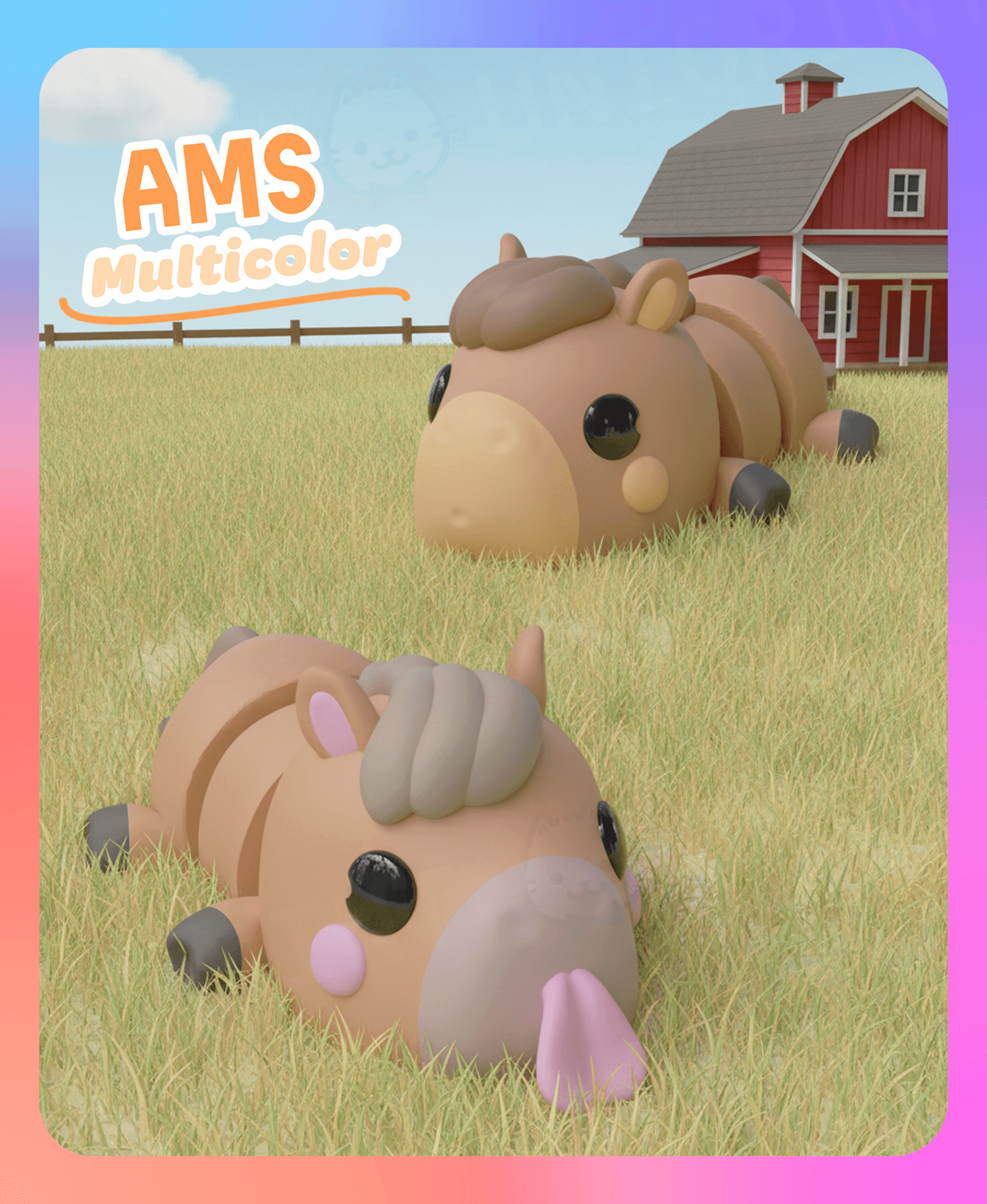 Flexi Horse Keychain (Multicolor) 3d model