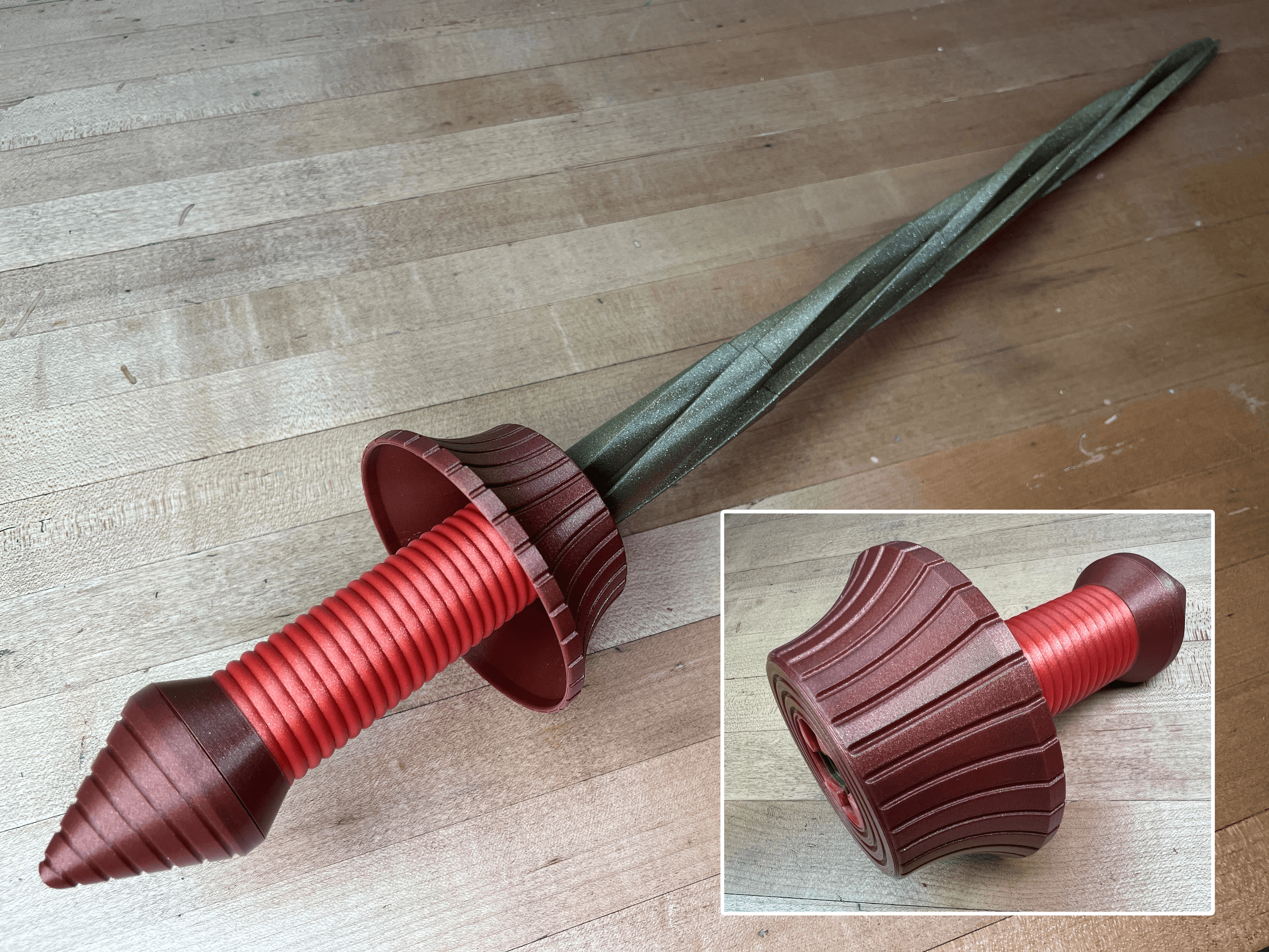 Collapsing Multi-Part Drill Sword 3d model