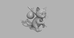 Cat holding a sack 3d model