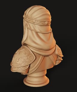 Desert Warrior Bust STL | Character Bust 3D Print | HighDetail 3d model
