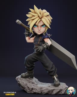 Cloud Strife Final Fantasy VII Chibi - Premium Collectible 3d model