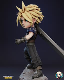 Cloud Strife Final Fantasy VII Chibi - Premium Collectible 3d model