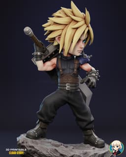 Cloud Strife Final Fantasy VII Chibi - Premium Collectible 3d model