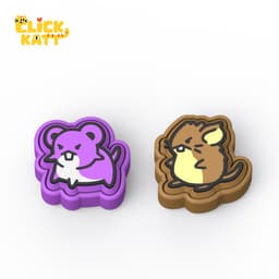 Monster 019-020 - Clicker Fidget Toy Keychain 3d model
