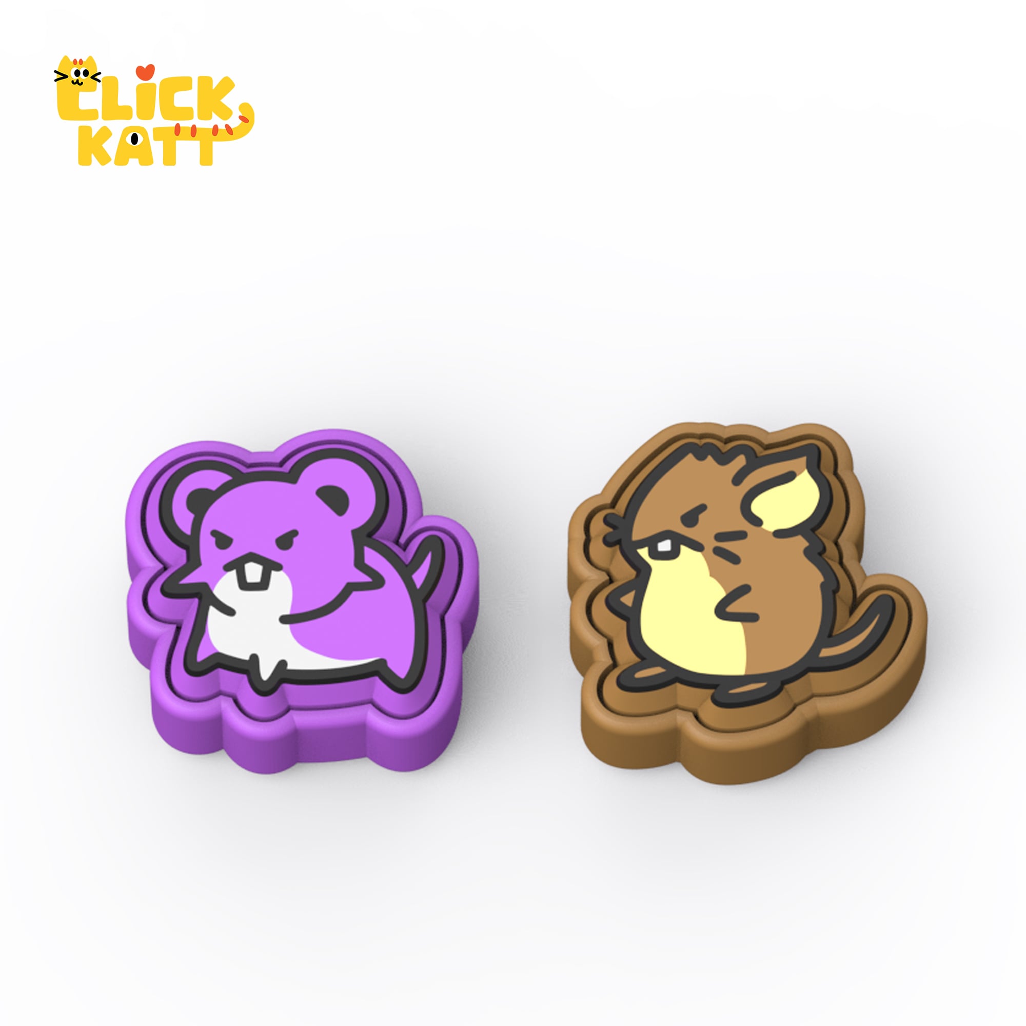 Monster 019-020 - Clicker Fidget Toy Keychain 3d model