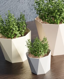 PolyFacet Pots – Low-Poly Planter Set 3d model