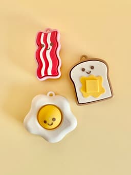 Breakfast Friends Clicker Keychain Fidget Toy Bundle 3d model