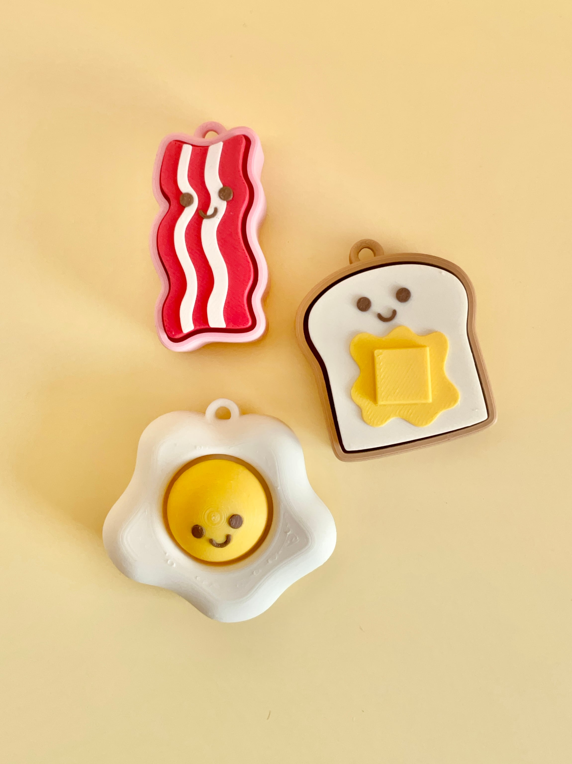 Breakfast Friends Clicker Keychain Fidget Toy Bundle 3d model