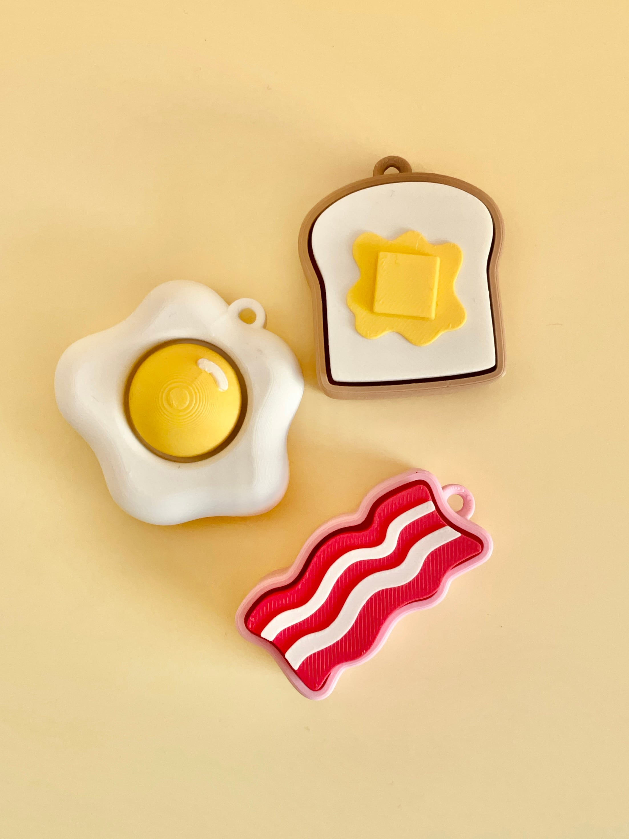 Breakfast Friends Clicker Keychain Fidget Toy Bundle 3d model
