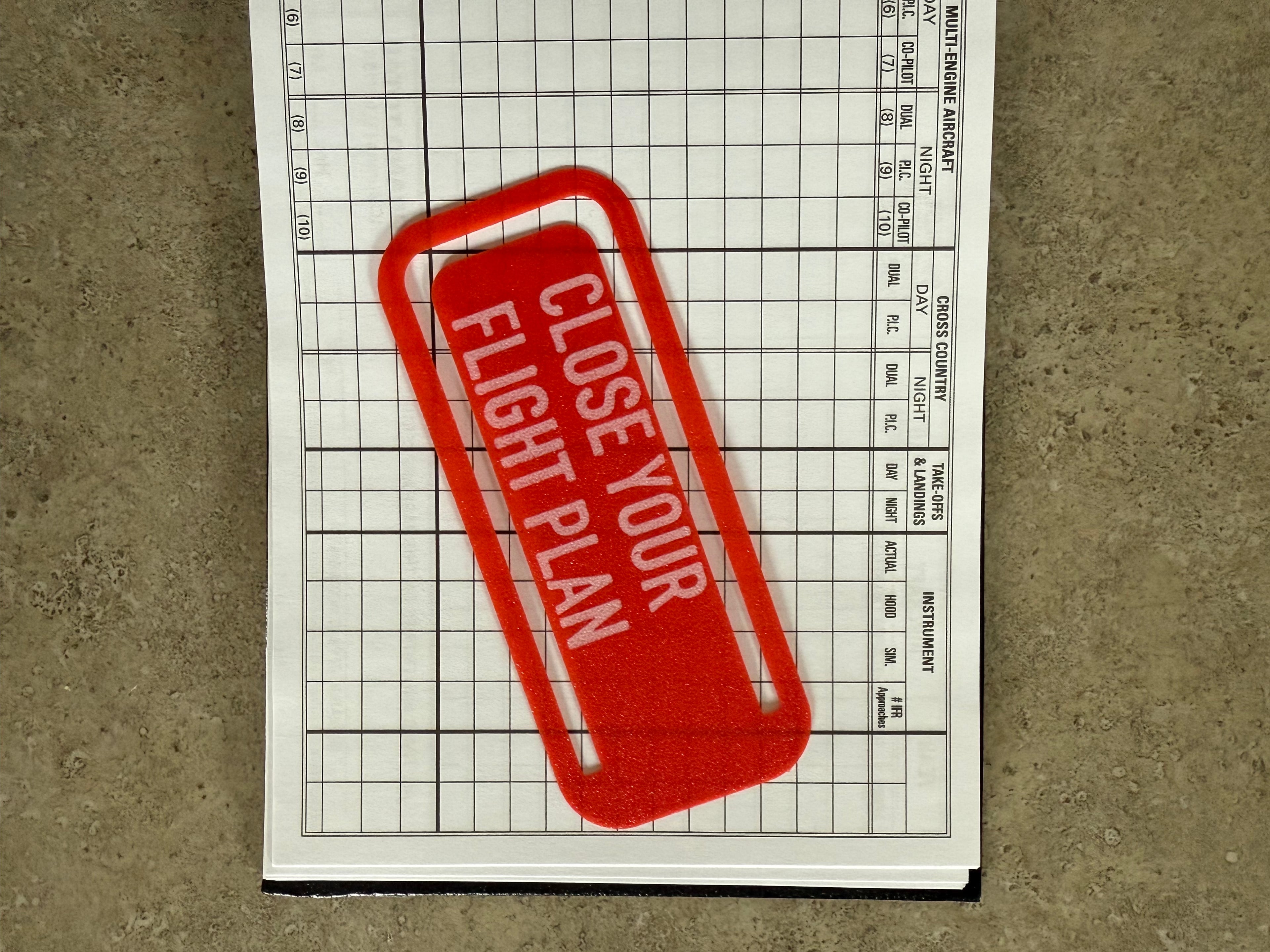 Close Your Flight Plan Reminder Bookmark 3d model