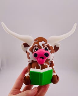 Texas Longhorn Cow Reading 3d model