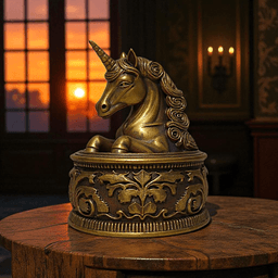 Antique Gold Unicorn Jewelry Box 3d model
