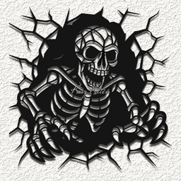 skeleton hole wall art home decor 3d model