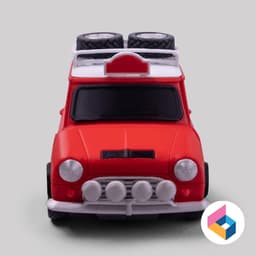 Foldable Morris Mini Cooper-S Rally 3d model