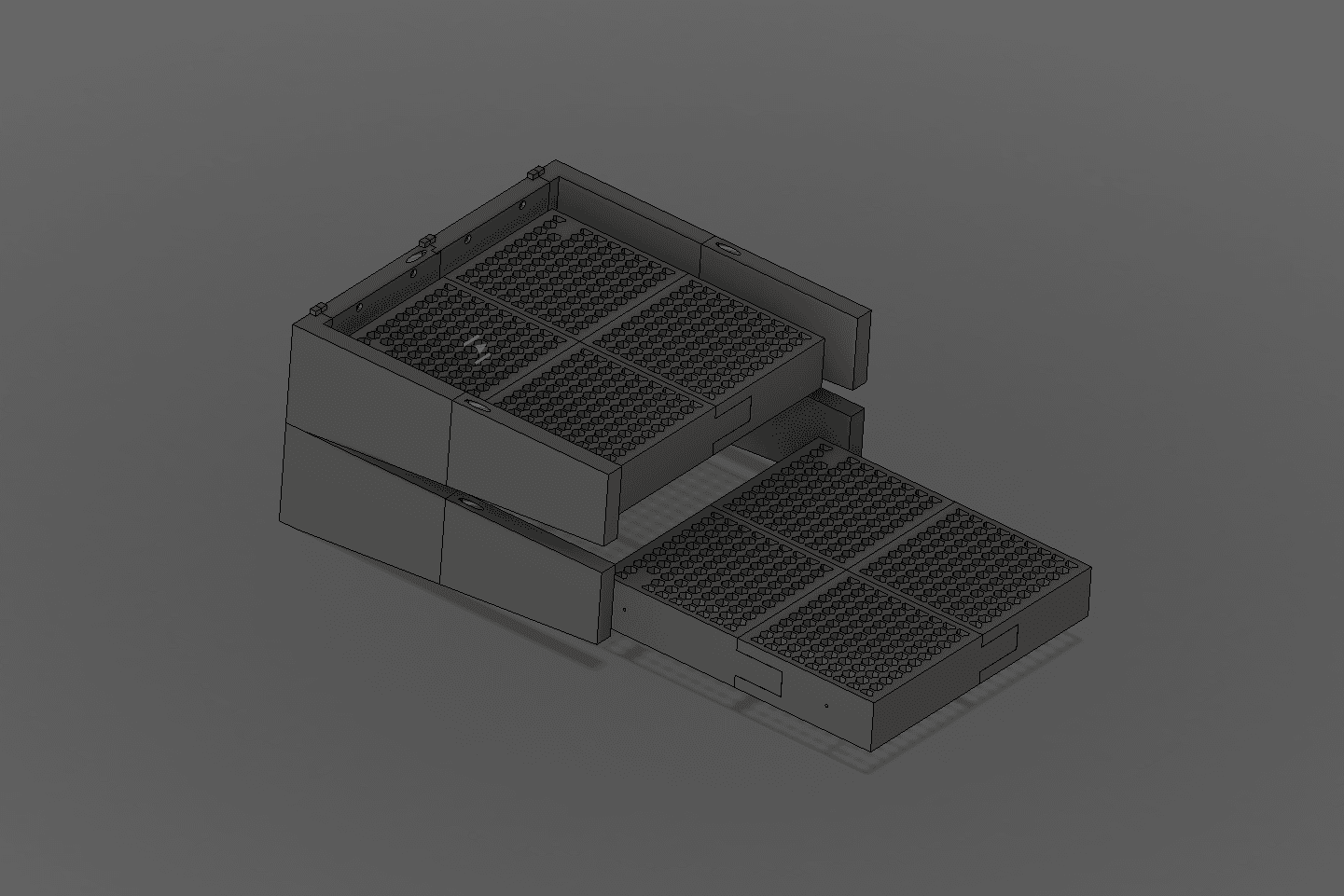 Computer Tray Wall Mount, Stackable 3d model