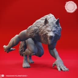Werewolf Pack - Tabletop Miniatures (Pre-Supported) 3d model