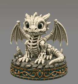 Baby Skeleton Dragon STL File for 3D Print 3d model