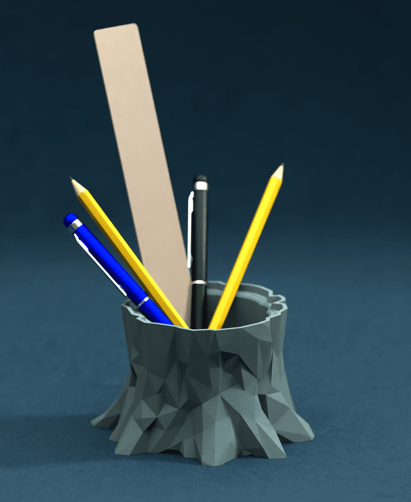 Poly Tree Stump Pot 3d model