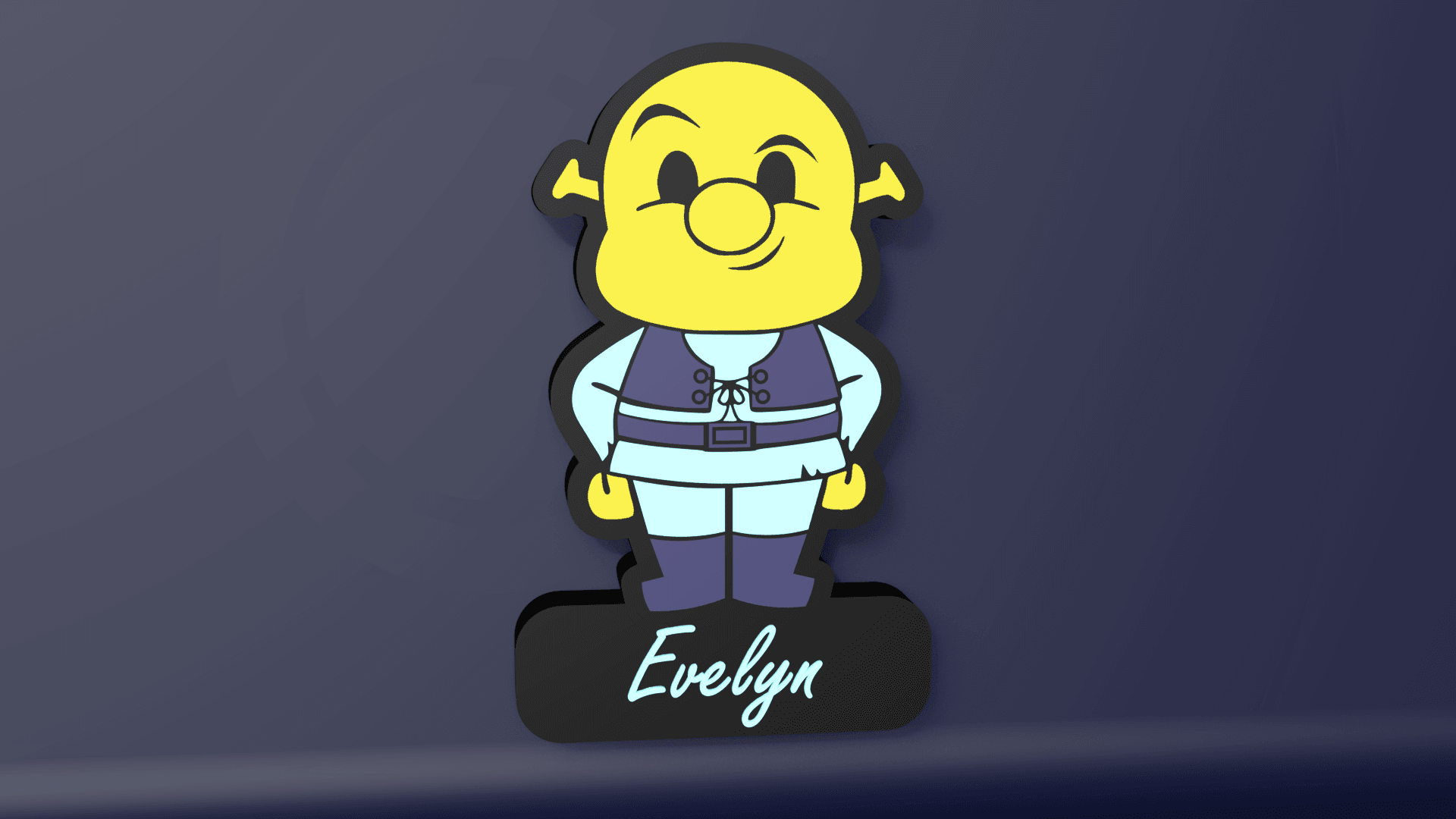 Chibi Shrek - LED Lightbox 3d model