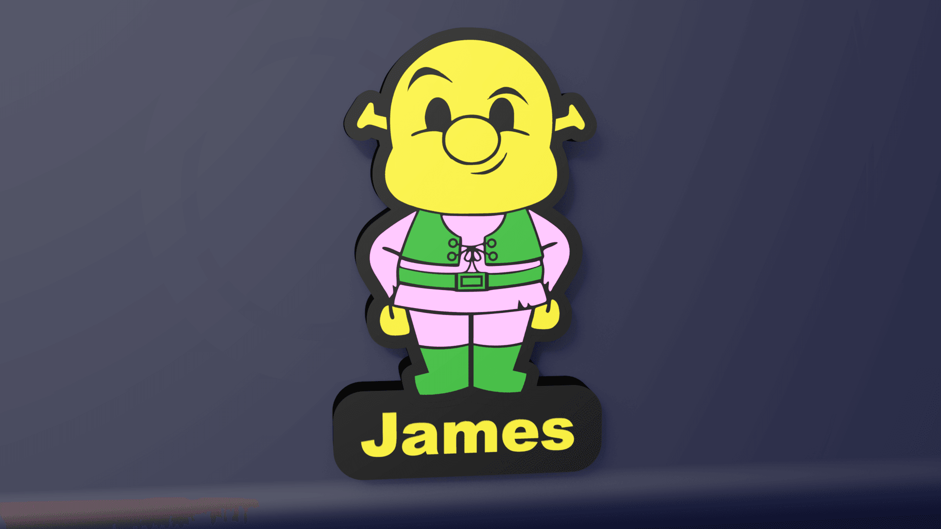 Chibi Shrek - LED Lightbox 3d model