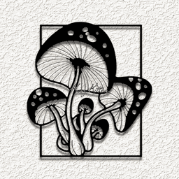 mushrooms toadstools WALL ART HOME DECOR 3d model